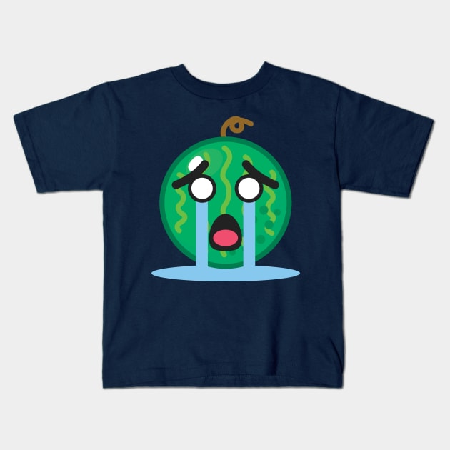 Sad Watermelon Kids T-Shirt by Boulinosaure